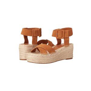 NEW Lucky Brand Women's Audrinah Espadrille Wedge Sandal, Suede, Cognac, Size 9